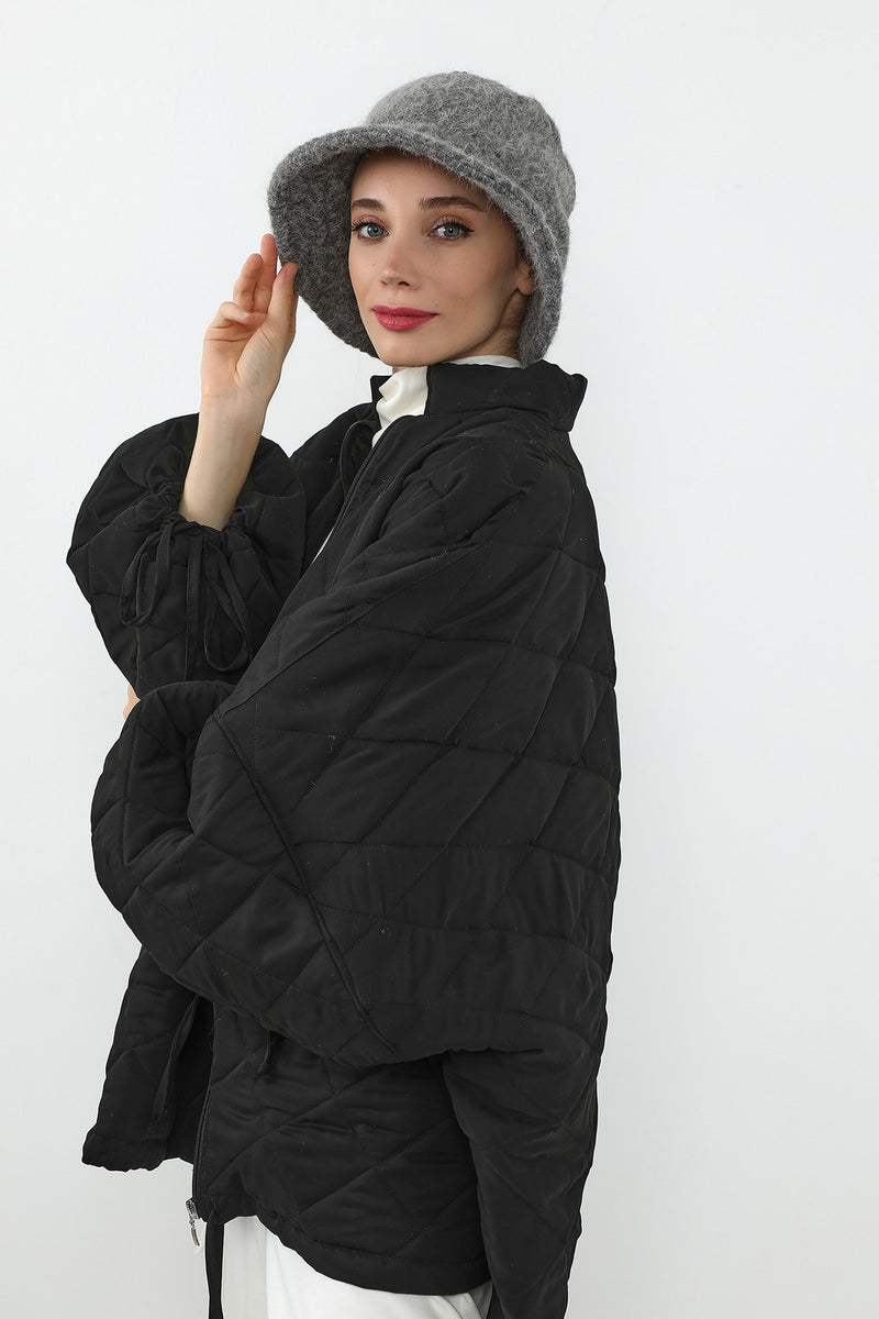 Bouclé Wool Winter Bucket Hat, Soft Textured Cozy Modest-Friendly Hat,B-99TK