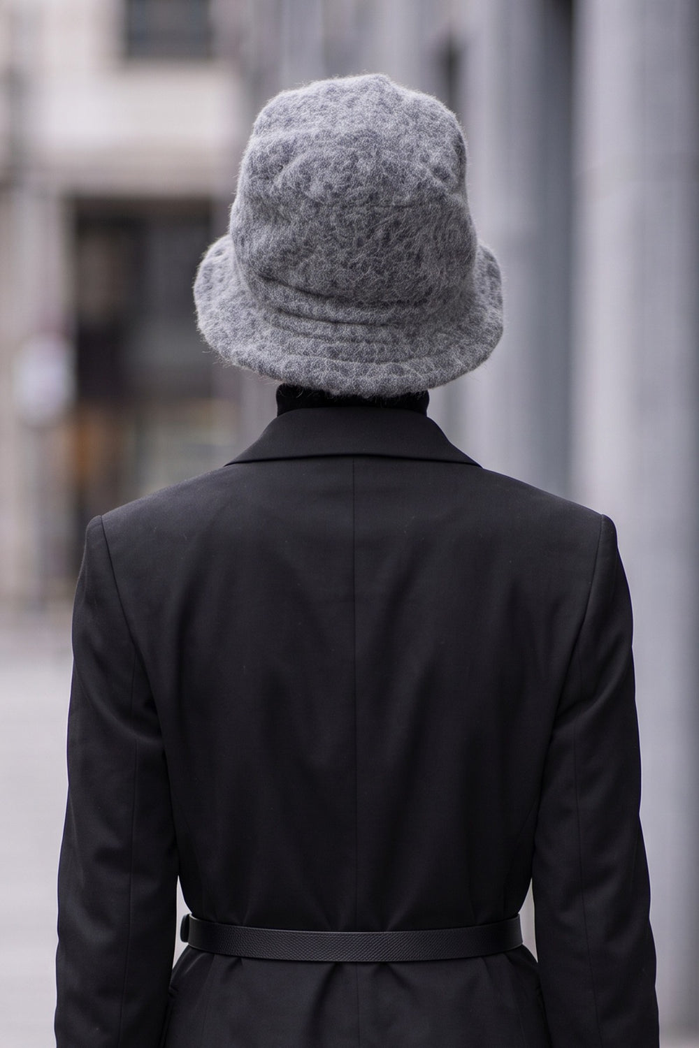 Bouclé Wool Winter Bucket Hat, Soft Textured Cozy Modest-Friendly Hat,B-99TK