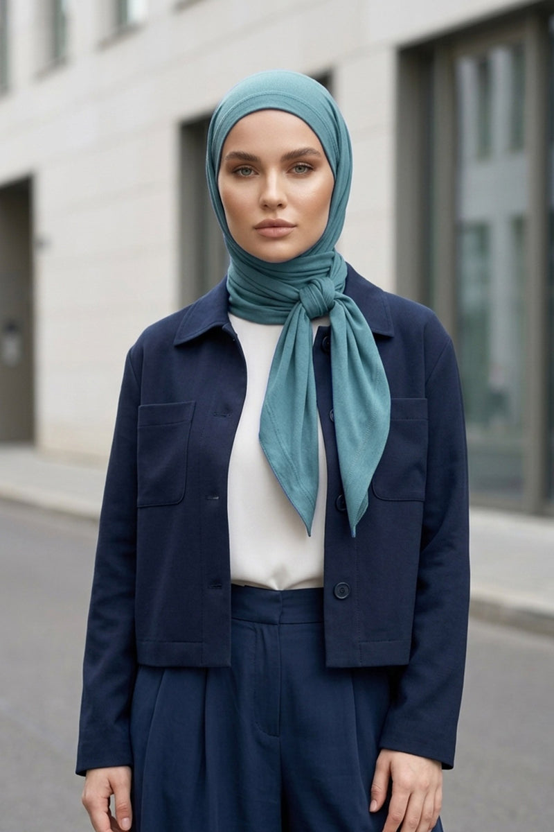 Breathable Cotton Hijab Scarf – Lightweight, Stretch, No-Slip Triangle Scarf for Everyday Comfort,B-41