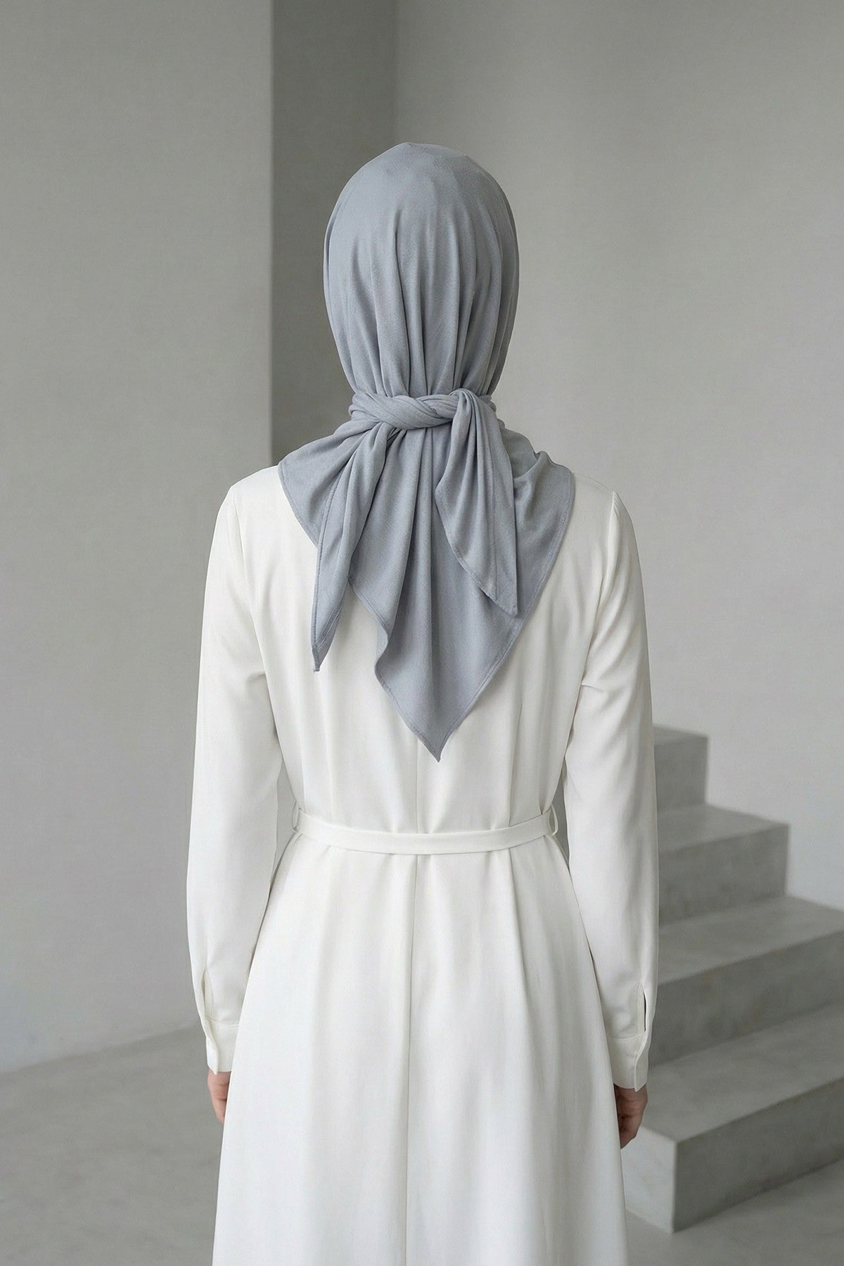 Breathable Cotton Hijab Scarf – Lightweight, Stretch, No-Slip Triangle Scarf for Everyday Comfort,B-41 Grey 2