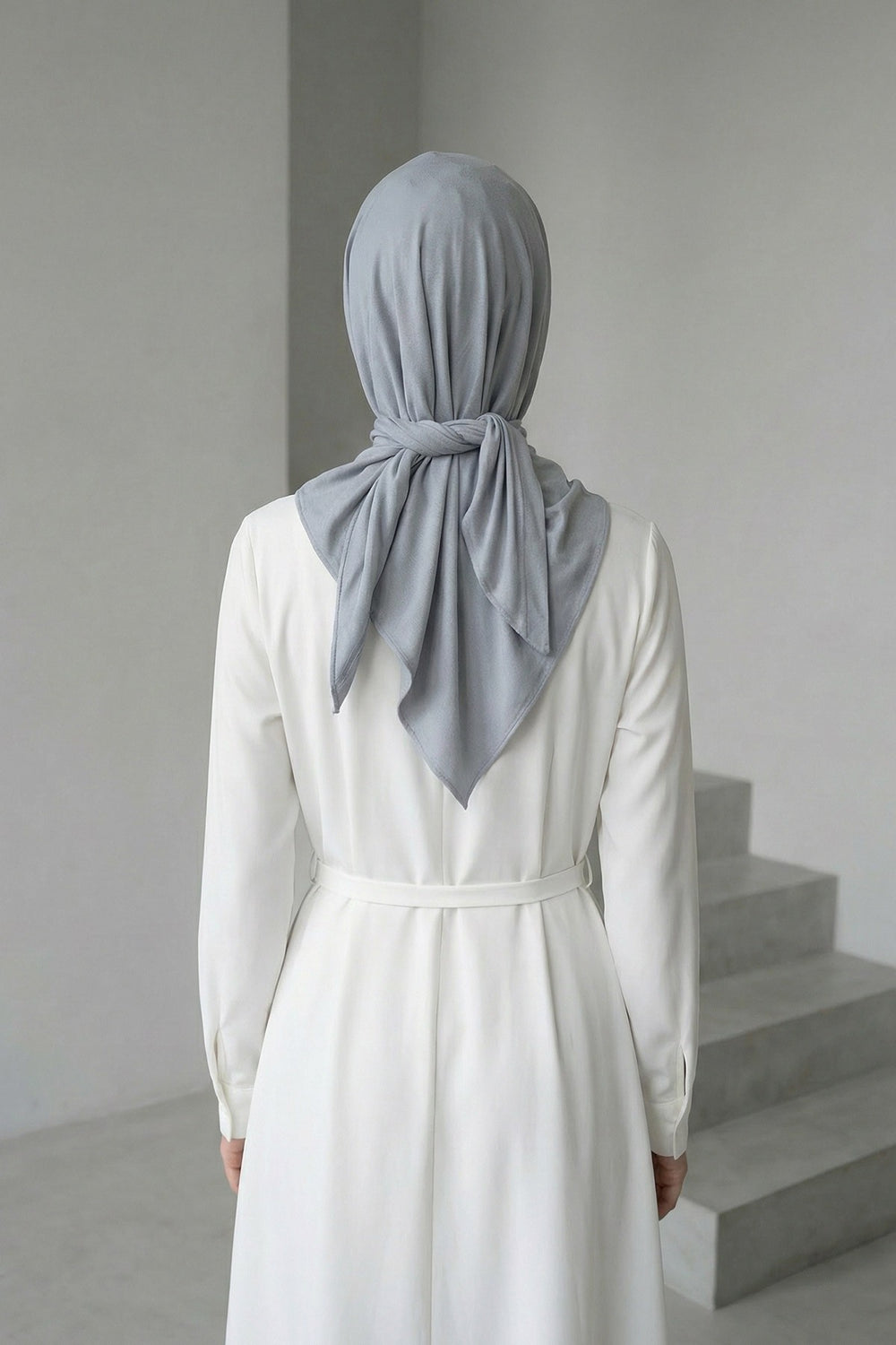 Breathable Cotton Hijab Scarf – Lightweight, Stretch, No-Slip Triangle Scarf for Everyday Comfort,B-41 Grey 2
