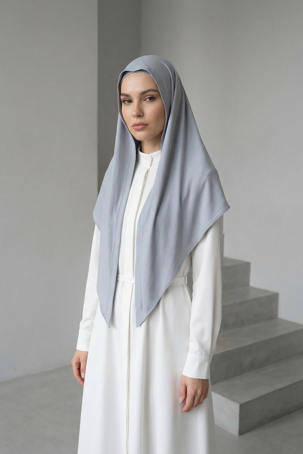 Breathable Cotton Hijab Scarf – Lightweight, Stretch, No-Slip Triangle Scarf for Everyday Comfort,B-41 Grey 2