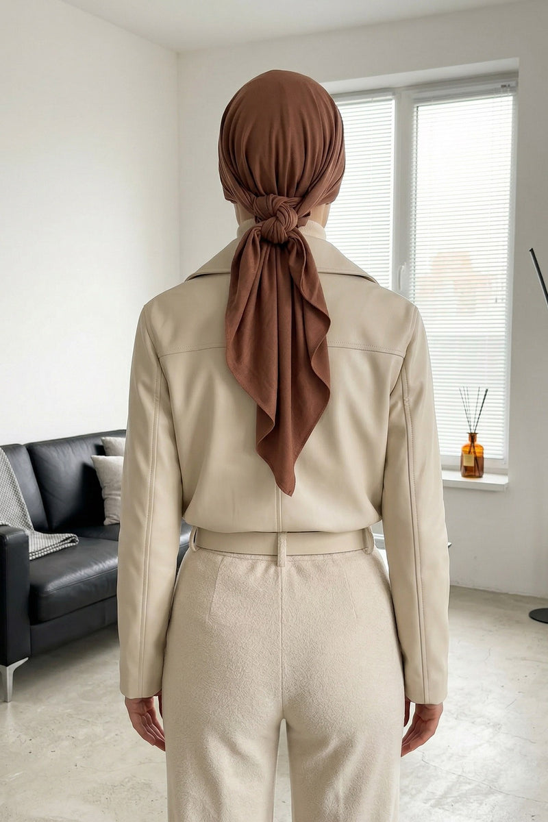 Breathable Cotton Hijab Scarf – Lightweight, Stretch, No-Slip Triangle Scarf for Everyday Comfort,B-41