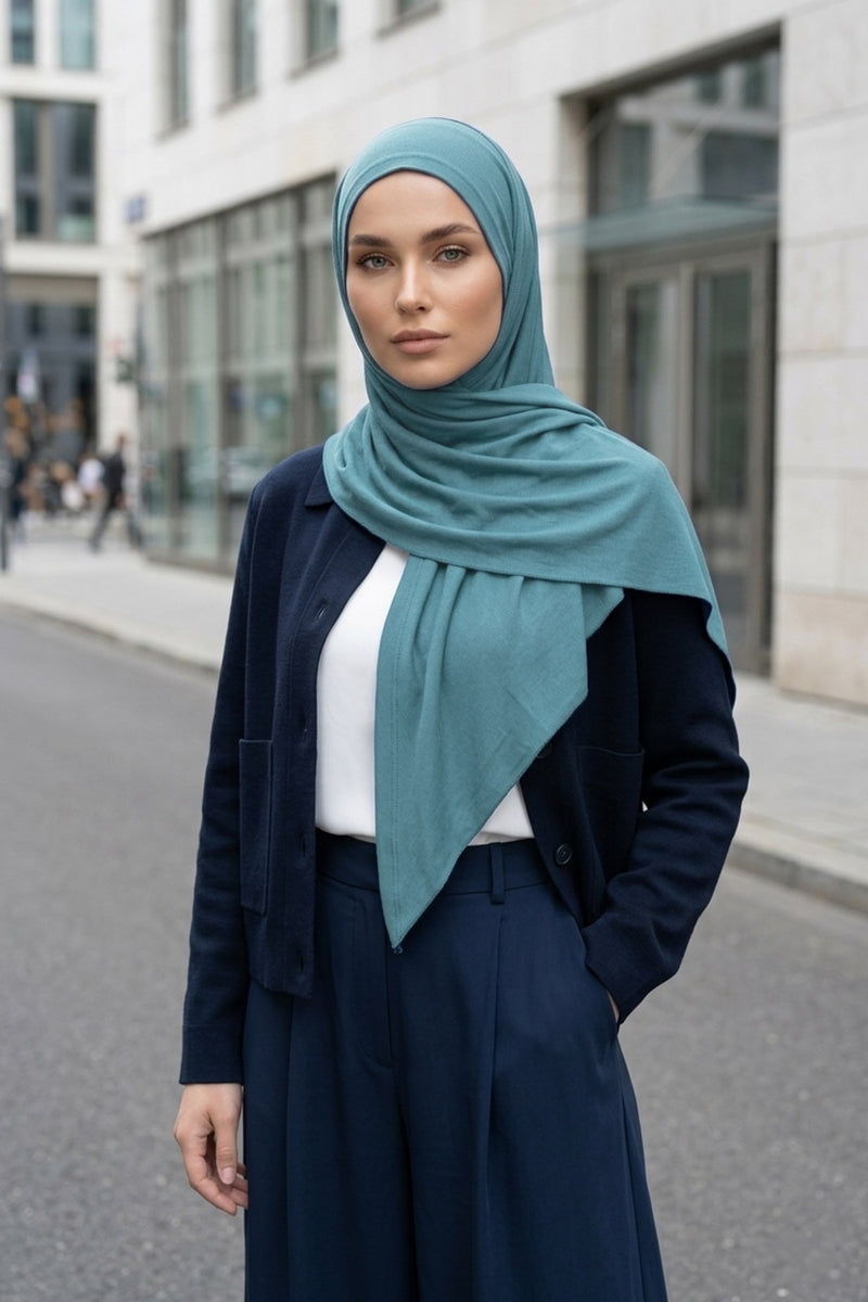 Breathable Cotton Hijab Scarf – Lightweight, Stretch, No-Slip Triangle Scarf for Everyday Comfort,B-41