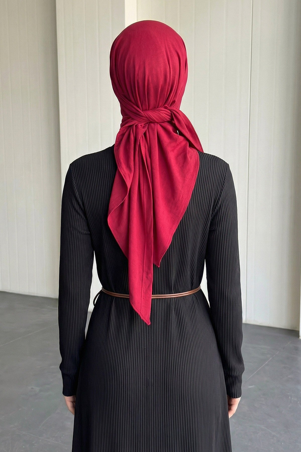 Breathable Cotton Hijab Scarf – Lightweight, Stretch, No-Slip Triangle Scarf for Everyday Comfort,B-41 Maroon