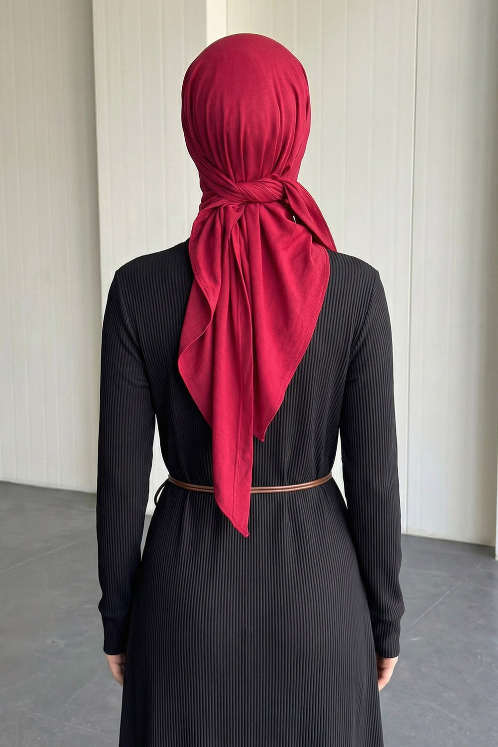 Breathable Cotton Hijab Scarf – Lightweight, Stretch, No-Slip Triangle Scarf for Everyday Comfort,B-41 Maroon