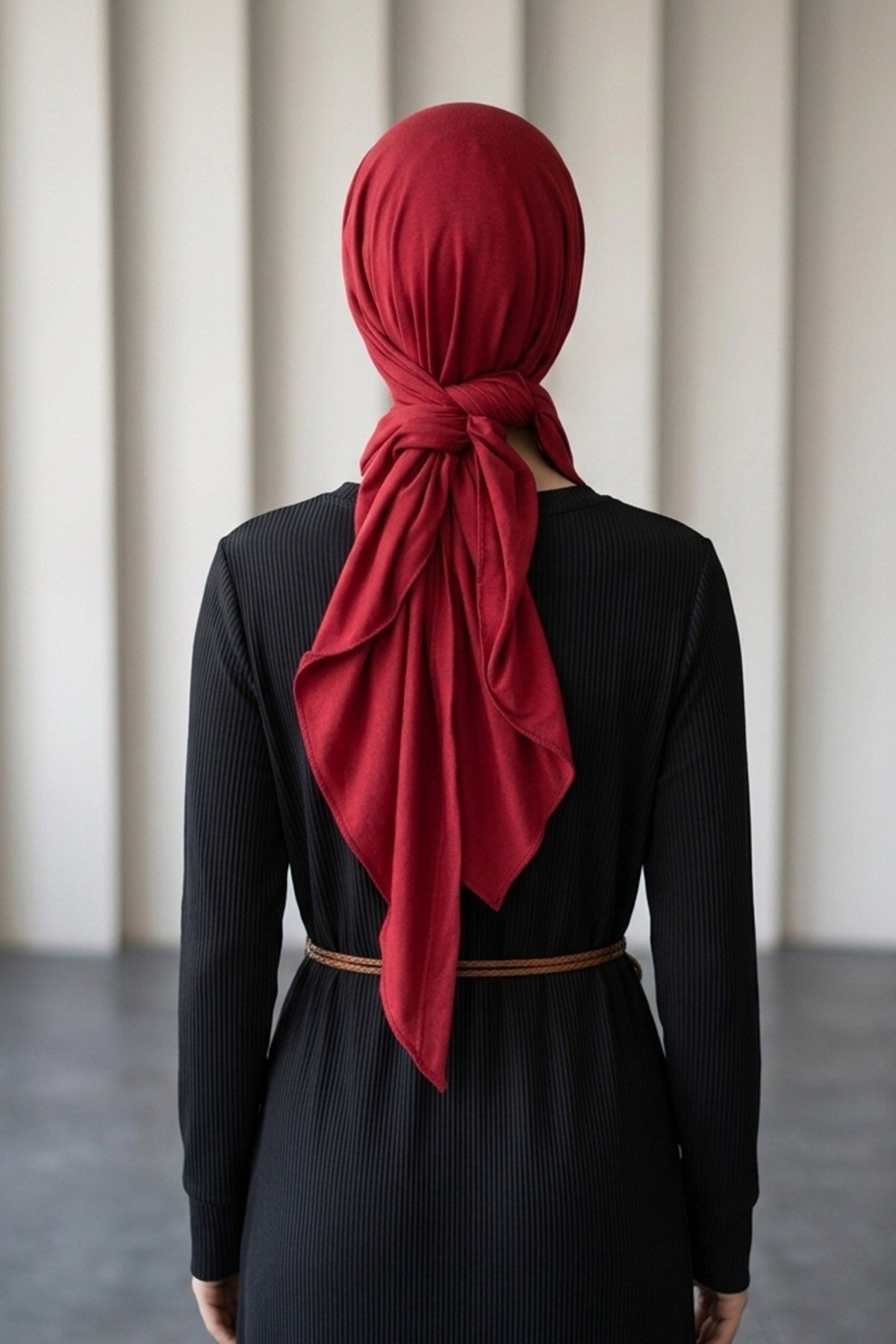 Breathable Cotton Hijab Scarf – Lightweight, Stretch, No-Slip Triangle Scarf for Everyday Comfort,B-41 Maroon