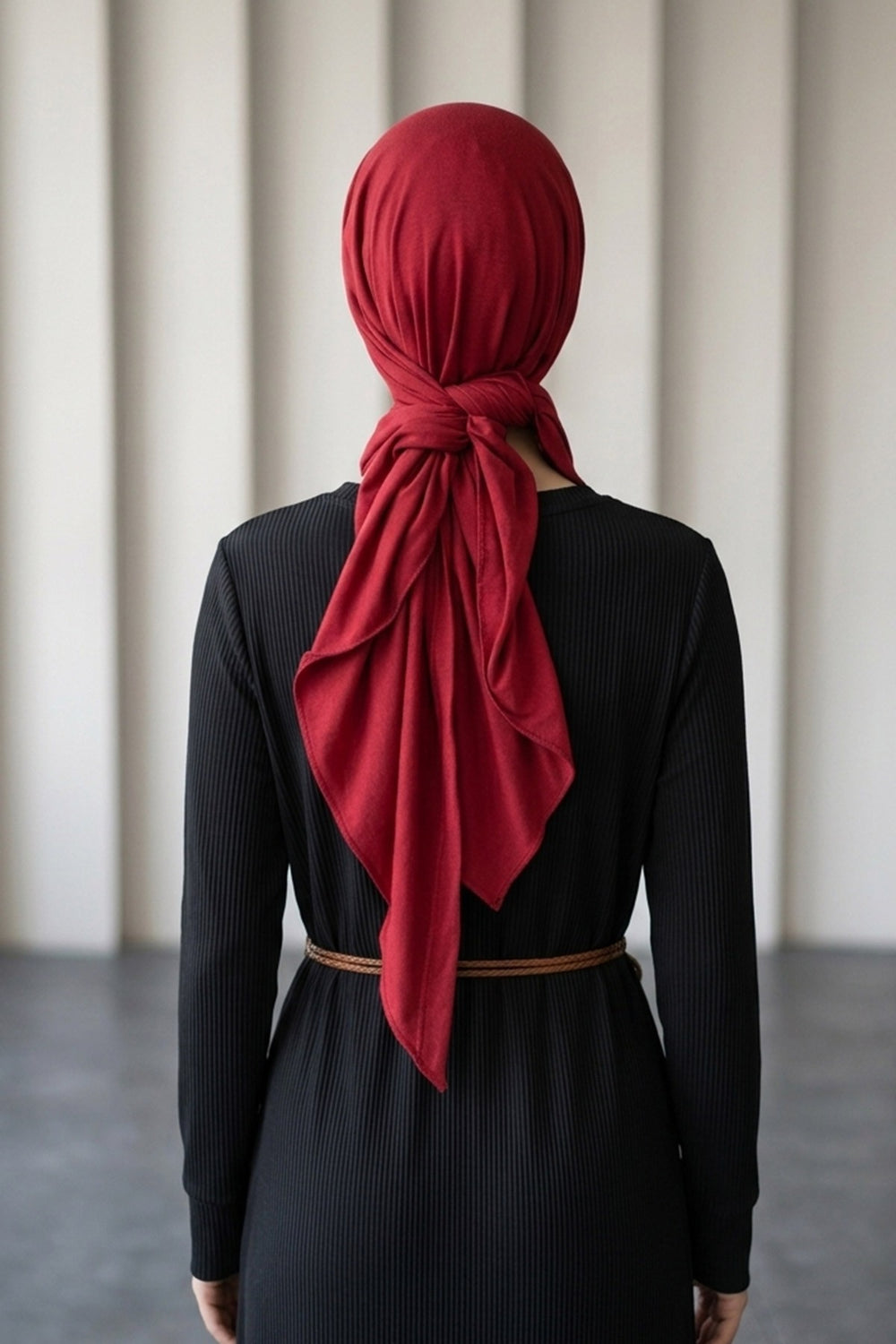 Breathable Cotton Hijab Scarf – Lightweight, Stretch, No-Slip Triangle Scarf for Everyday Comfort,B-41 Maroon