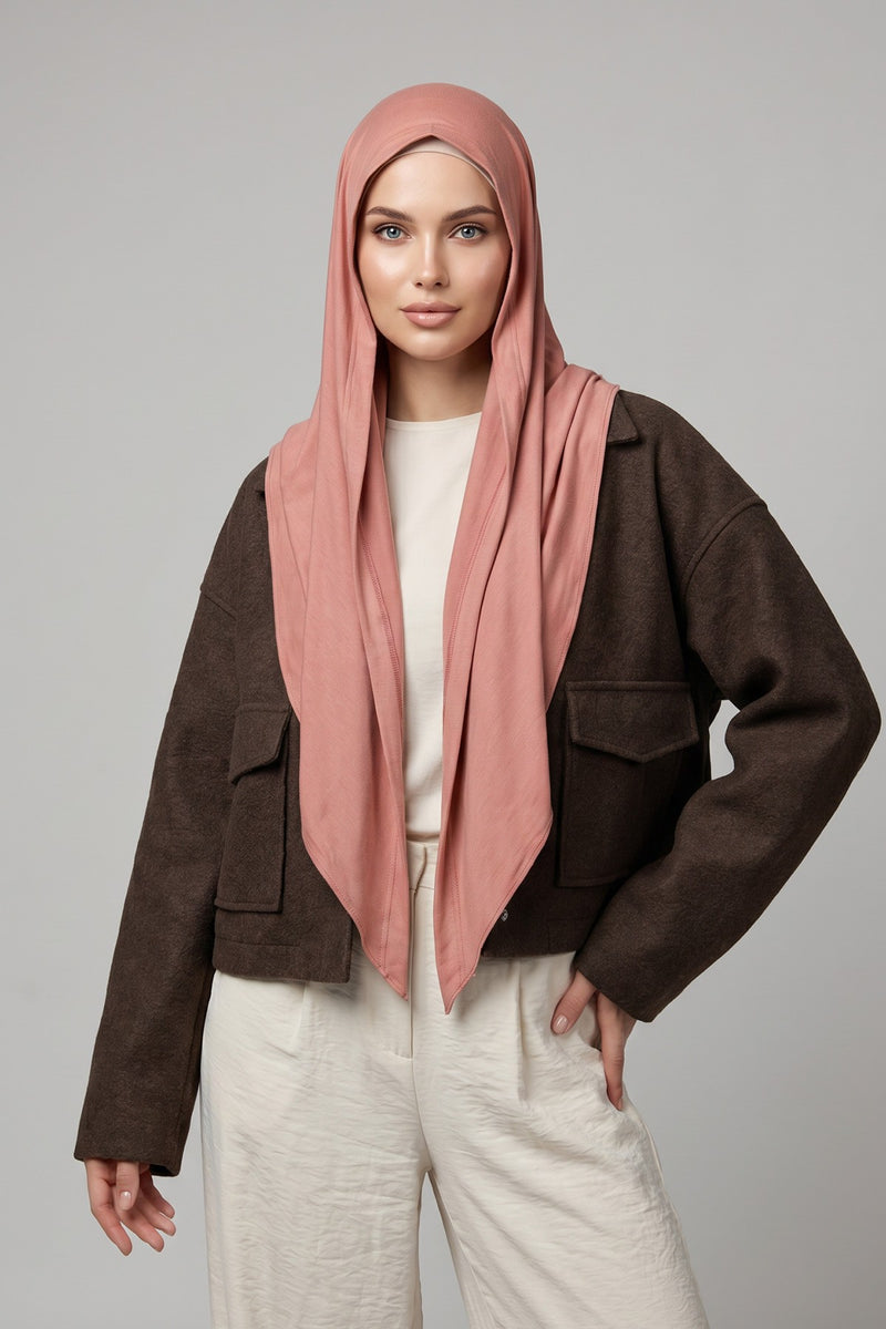 Breathable Cotton Hijab Scarf – Lightweight, Stretch, No-Slip Triangle Scarf for Everyday Comfort,B-41
