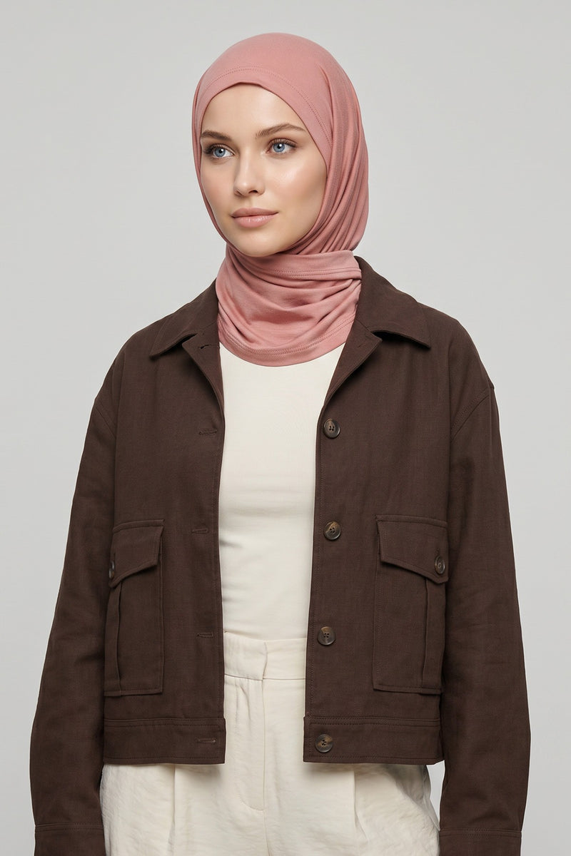 Breathable Cotton Hijab Scarf – Lightweight, Stretch, No-Slip Triangle Scarf for Everyday Comfort,B-41
