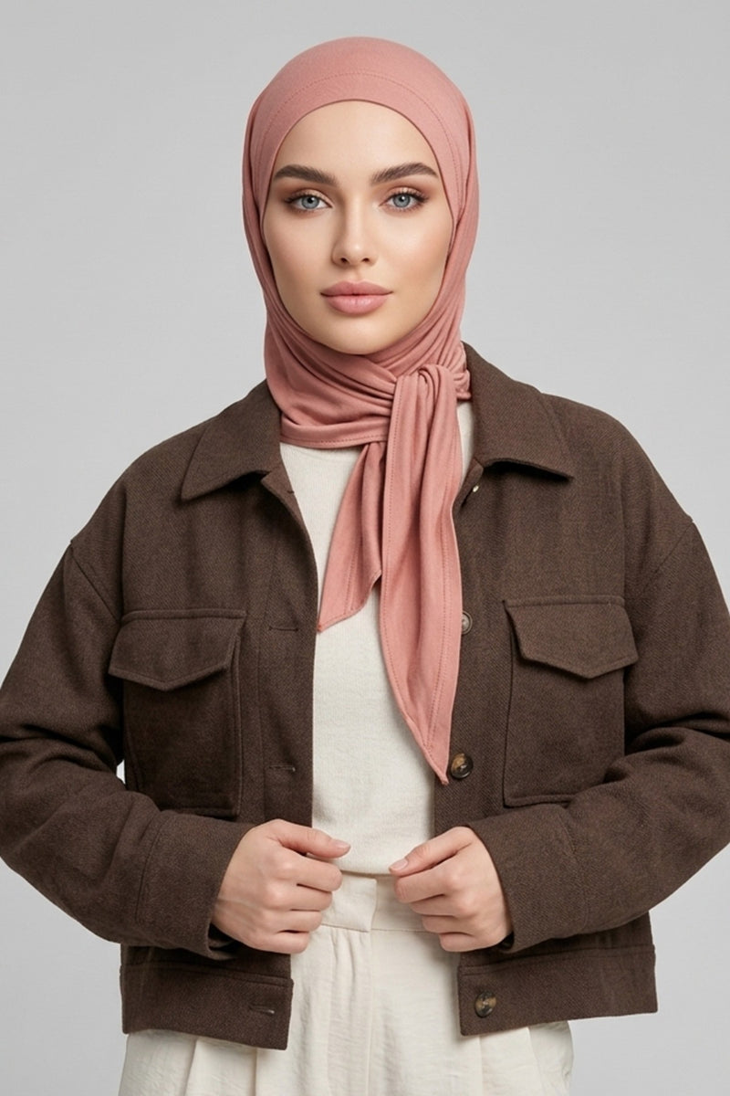 Breathable Cotton Hijab Scarf – Lightweight, Stretch, No-Slip Triangle Scarf for Everyday Comfort,B-41