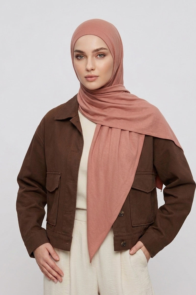 Breathable Cotton Hijab Scarf – Lightweight, Stretch, No-Slip Triangle Scarf for Everyday Comfort,B-41