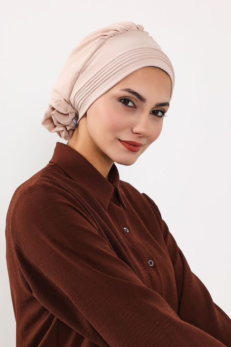 Chic Aerobin Instant Turban, Easy Wrap Breathable Head Scarf with Elegant Knot Detail, Lightweight Instant Turban For Women Headwear,HT-31A