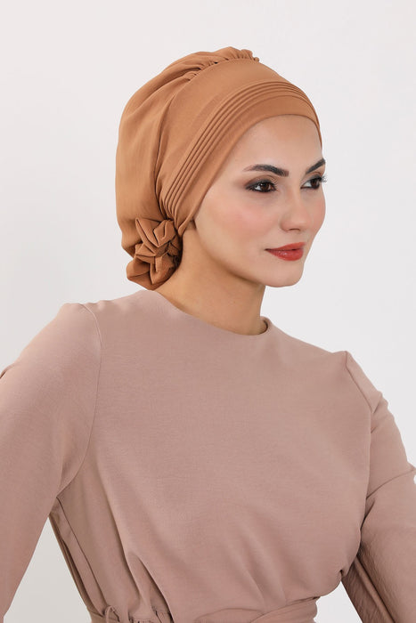 Chic Aerobin Instant Turban, Easy Wrap Breathable Head Scarf with Elegant Knot Detail, Lightweight Instant Turban For Women Headwear,HT-31A