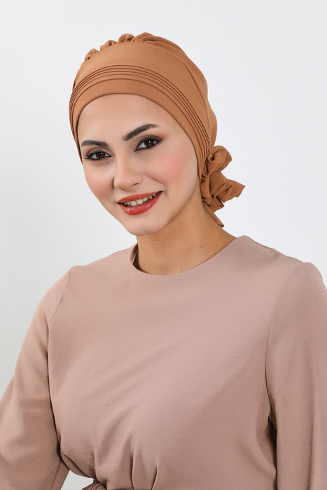 Chic Aerobin Instant Turban, Easy Wrap Breathable Head Scarf with Elegant Knot Detail, Lightweight Instant Turban For Women Headwear,HT-31A