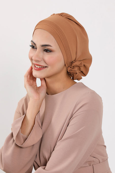 Chic Aerobin Instant Turban, Easy Wrap Breathable Head Scarf with Elegant Knot Detail, Lightweight Instant Turban For Women Headwear,HT-31A