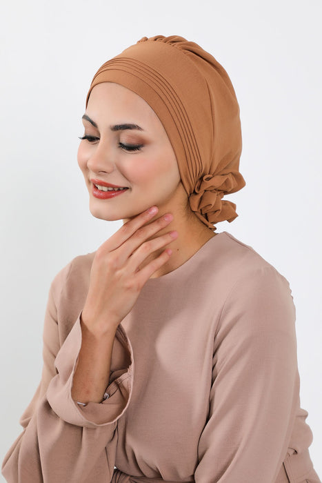 Chic Aerobin Instant Turban, Easy Wrap Breathable Head Scarf with Elegant Knot Detail, Lightweight Instant Turban For Women Headwear,HT-31A