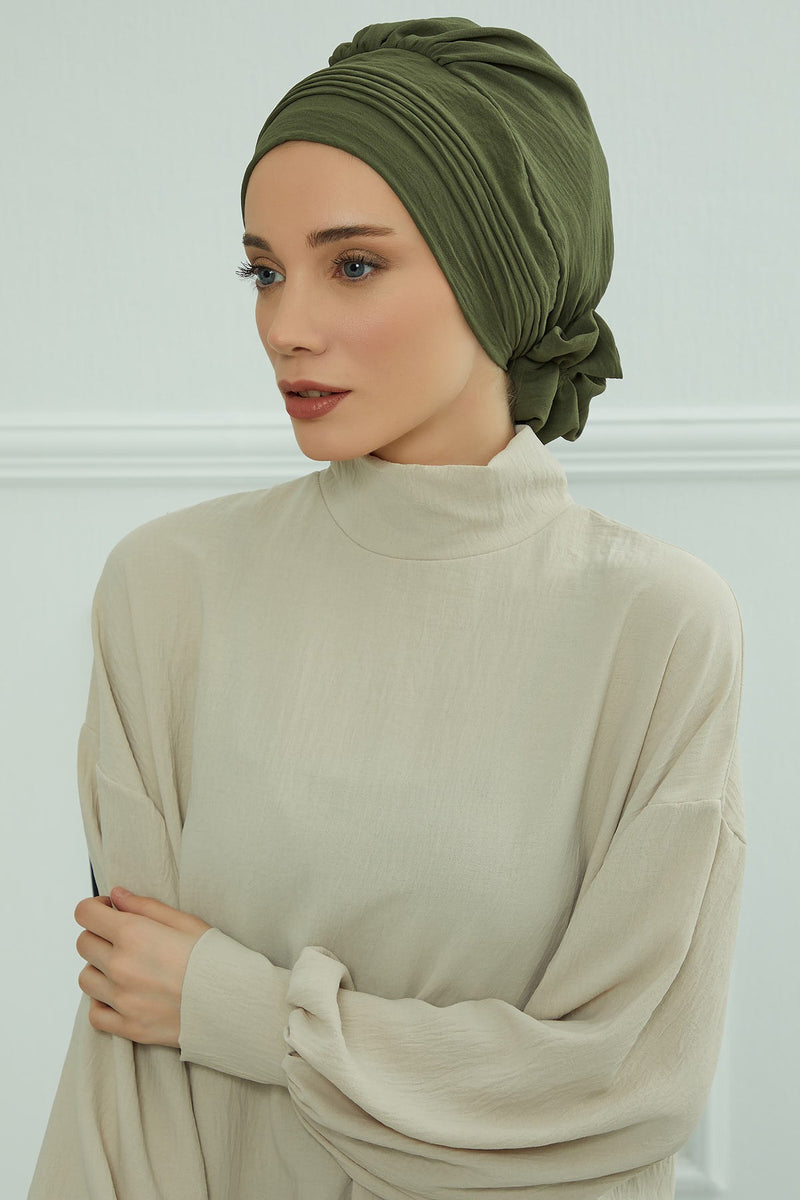 Chic Aerobin Instant Turban, Easy Wrap Breathable Head Scarf with Elegant Knot Detail, Lightweight Instant Turban For Women Headwear,HT-31A