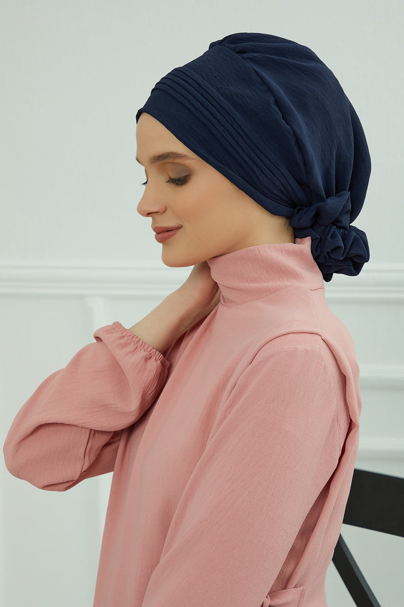 Chic Aerobin Instant Turban, Easy Wrap Breathable Head Scarf with Elegant Knot Detail, Lightweight Instant Turban For Women Headwear,HT-31A