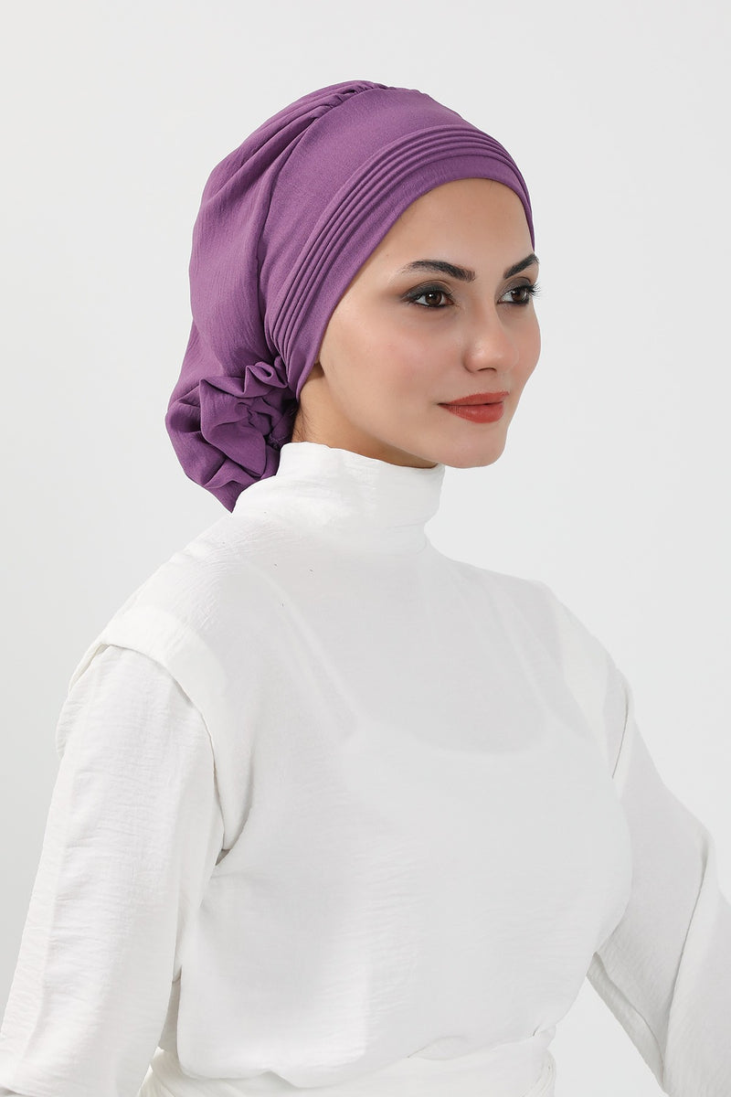 Chic Aerobin Instant Turban, Easy Wrap Breathable Head Scarf with Elegant Knot Detail, Lightweight Instant Turban For Women Headwear,HT-31A