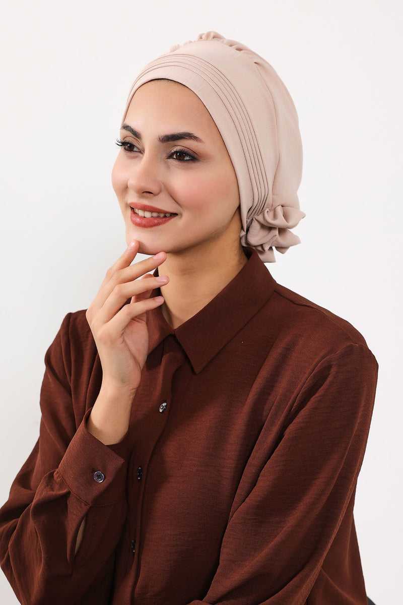 Chic Aerobin Instant Turban, Easy Wrap Breathable Head Scarf with Elegant Knot Detail, Lightweight Instant Turban For Women Headwear,HT-31A