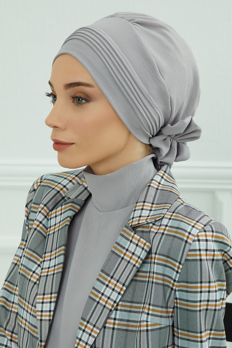 Chic Aerobin Instant Turban, Easy Wrap Breathable Head Scarf with Elegant Knot Detail, Lightweight Instant Turban For Women Headwear,HT-31A
