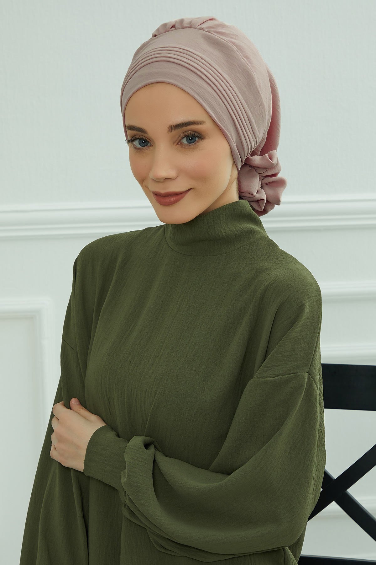 Chic Aerobin Instant Turban, Easy Wrap Breathable Head Scarf with Elegant Knot Detail, Lightweight Instant Turban For Women Headwear,HT-31A
