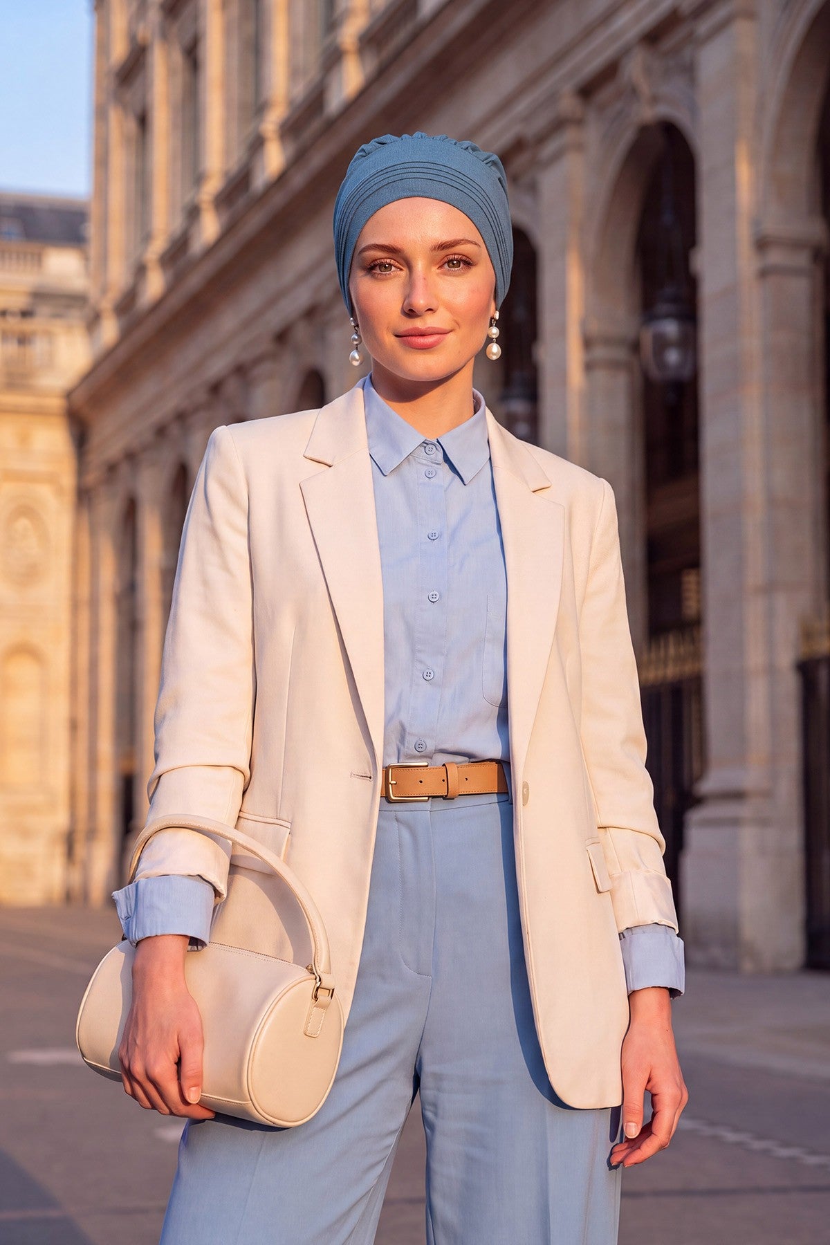 Chic Aerobin Instant Turban, Easy Wrap Breathable Head Scarf with Elegant Knot Detail, Lightweight Instant Turban For Women Headwear,HT-31A