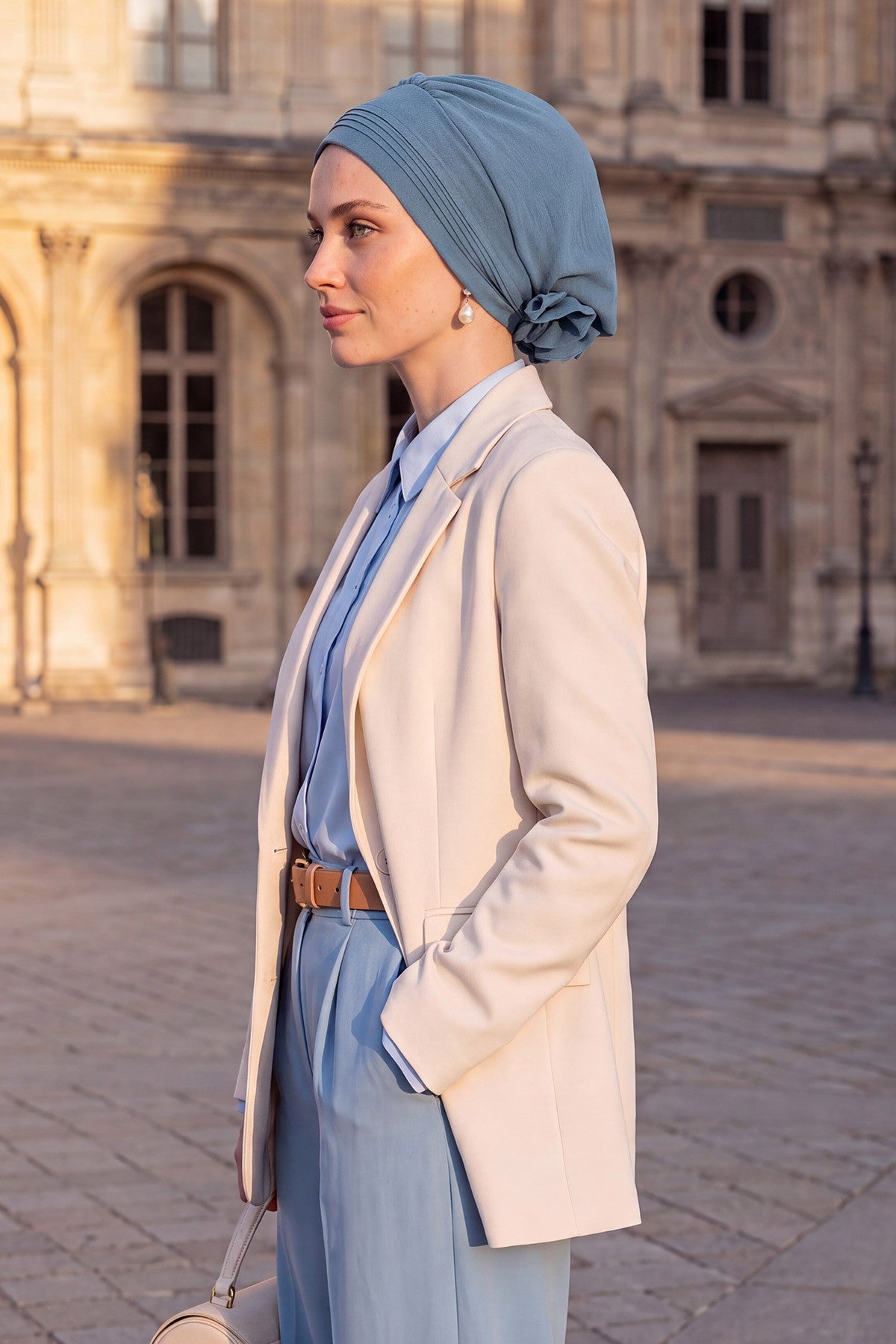 Chic Aerobin Instant Turban, Easy Wrap Breathable Head Scarf with Elegant Knot Detail, Lightweight Instant Turban For Women Headwear,HT-31A
