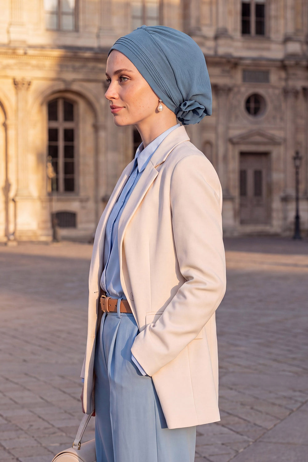 Chic Aerobin Instant Turban, Easy Wrap Breathable Head Scarf with Elegant Knot Detail, Lightweight Instant Turban For Women Headwear,HT-31A