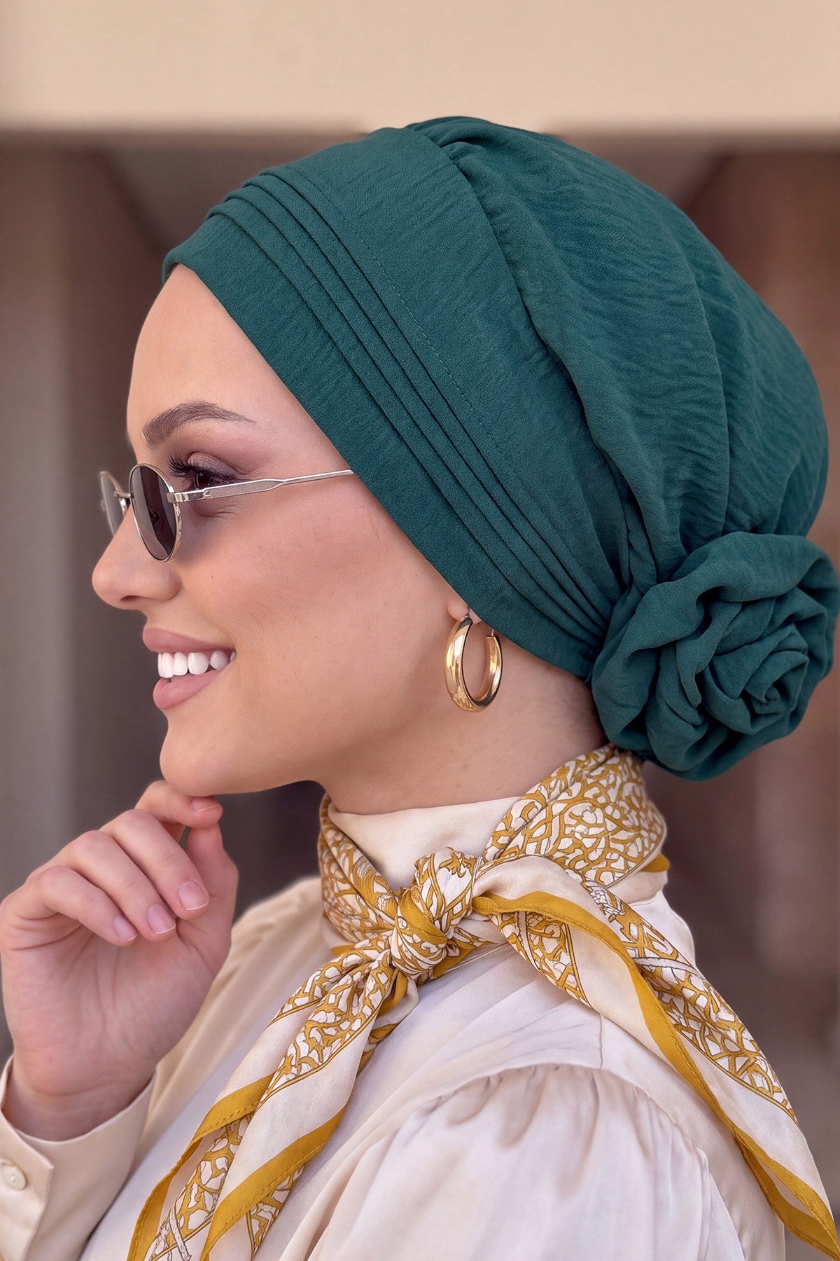 Chic Aerobin Instant Turban, Easy Wrap Breathable Head Scarf with Elegant Knot Detail, Lightweight Instant Turban For Women Headwear,HT-31A