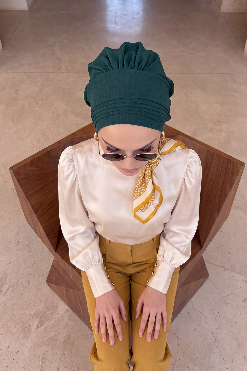 Chic Aerobin Instant Turban, Easy Wrap Breathable Head Scarf with Elegant Knot Detail, Lightweight Instant Turban For Women Headwear,HT-31A