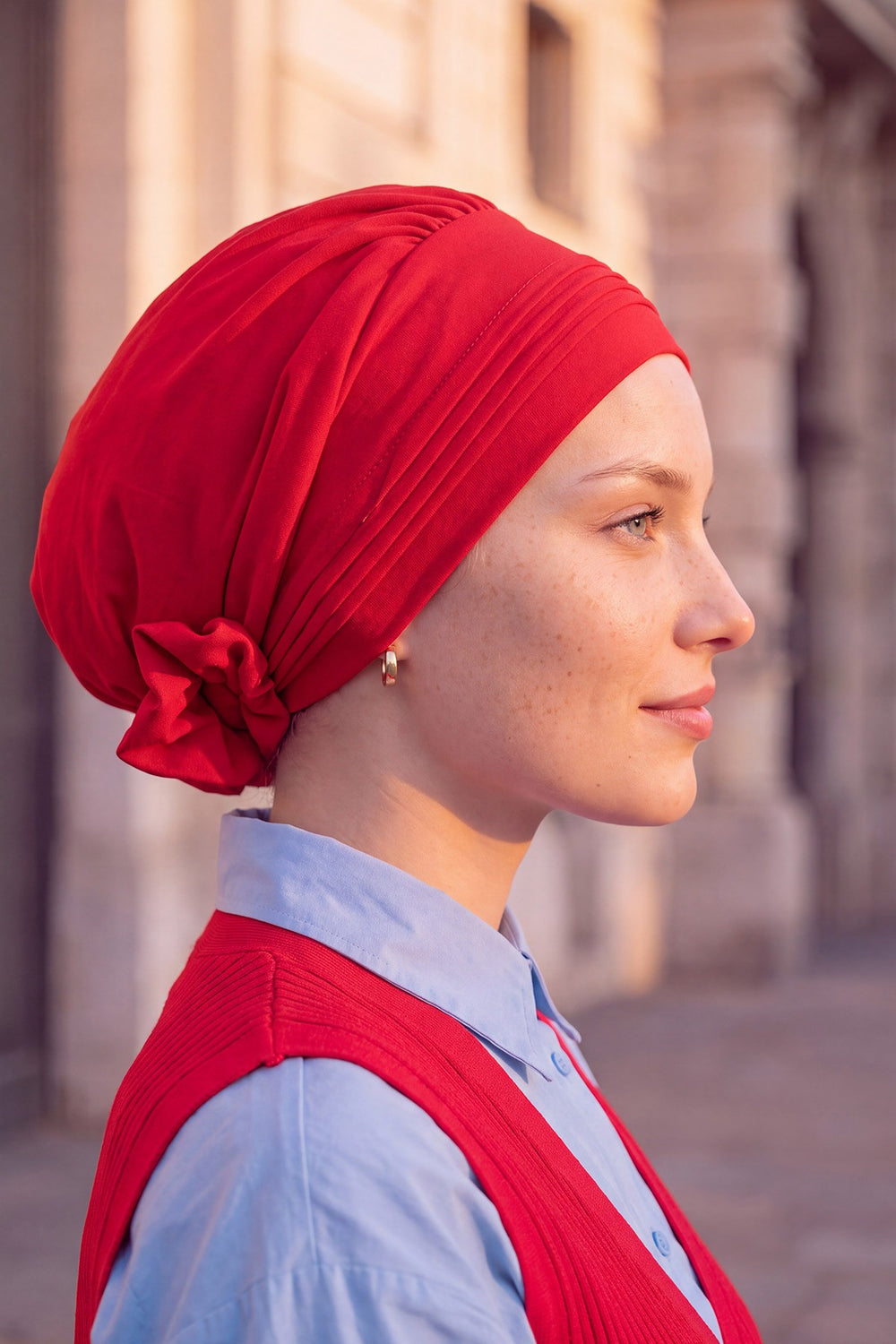 Chic Aerobin Instant Turban, Easy Wrap Breathable Head Scarf with Elegant Knot Detail, Lightweight Instant Turban For Women Headwear,HT-31A