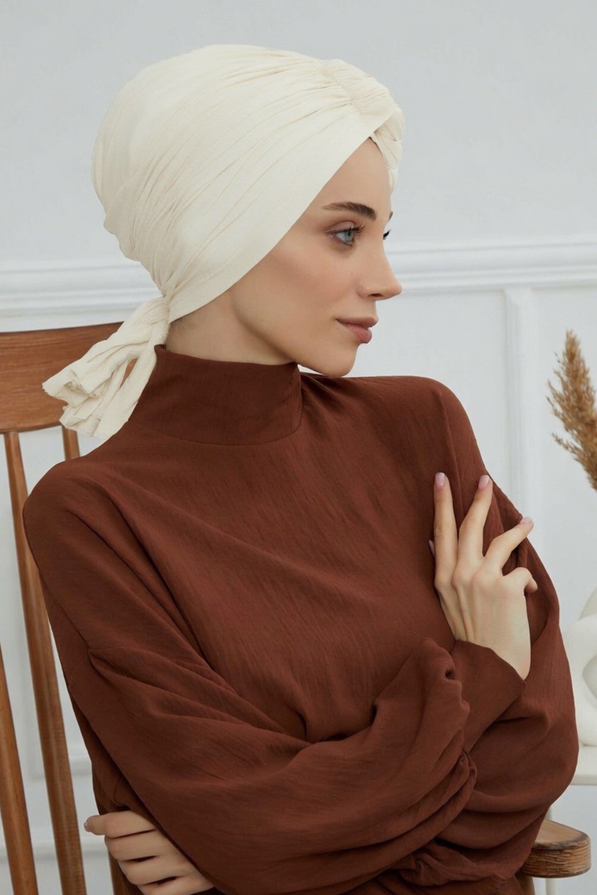 عمامة فورية بتصميم مضفر أنيق، وشاح رأس إسلامي عصري ومريح وخفيف الوزن، سهل الارتداء، حجاب جيرسي، غطاء رأس أنيق، B-3