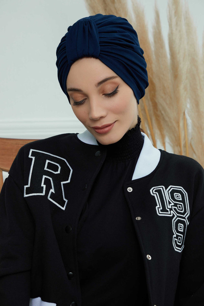 Chic Design Cotton Instant Turban Hijab for Women, Beautiful Pre-tied Turban Bonnet for Women, Trendy Fashionable Cancer Chemo Headwear,B-68