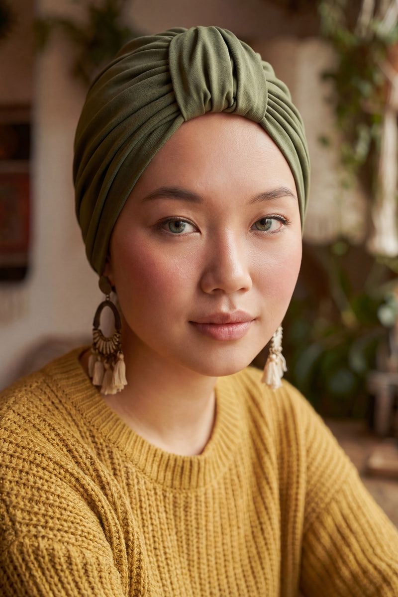 Chic Design Cotton Instant Turban Hijab for Women, Beautiful Pre-tied Turban Bonnet for Women, Trendy Fashionable Cancer Chemo Headwear,B-68