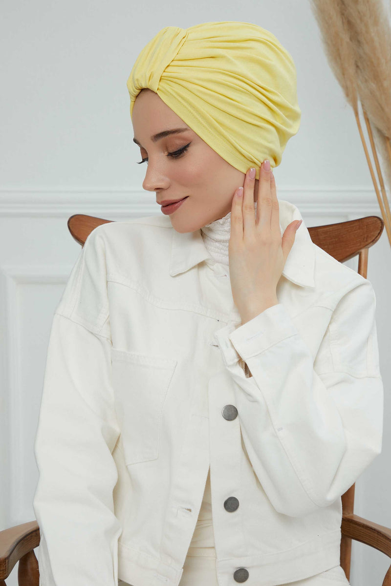 Chic Design Cotton Instant Turban Hijab for Women, Beautiful Pre-tied Turban Bonnet for Women, Trendy Fashionable Cancer Chemo Headwear,B-68