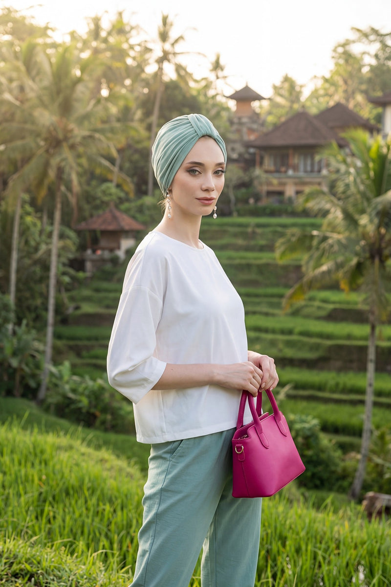 Chic Design Cotton Instant Turban Hijab for Women, Beautiful Pre-tied Turban Bonnet for Women, Trendy Fashionable Cancer Chemo Headwear,B-68