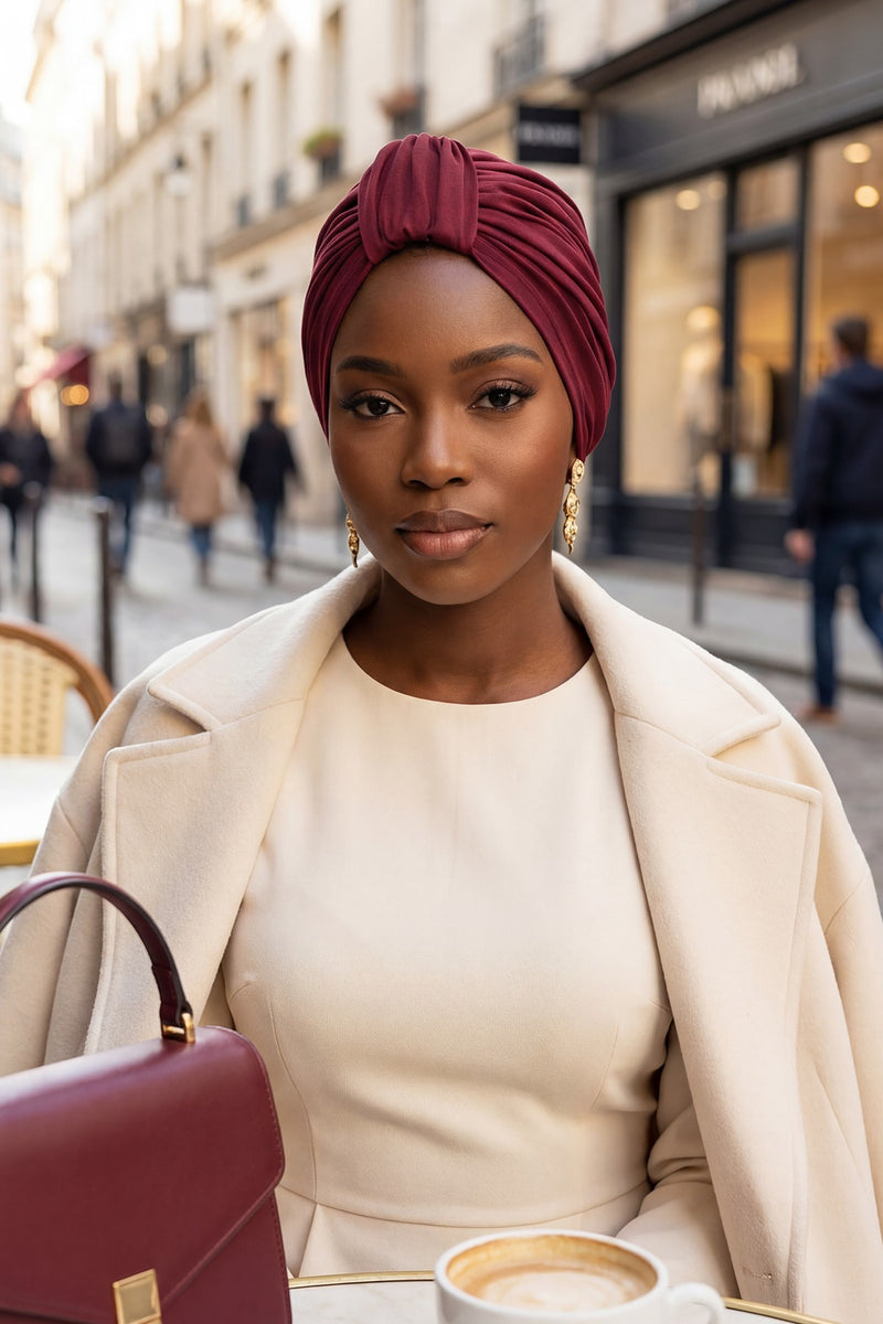 Chic Design Cotton Instant Turban Hijab for Women, Beautiful Pre-tied Turban Bonnet for Women, Trendy Fashionable Cancer Chemo Headwear,B-68