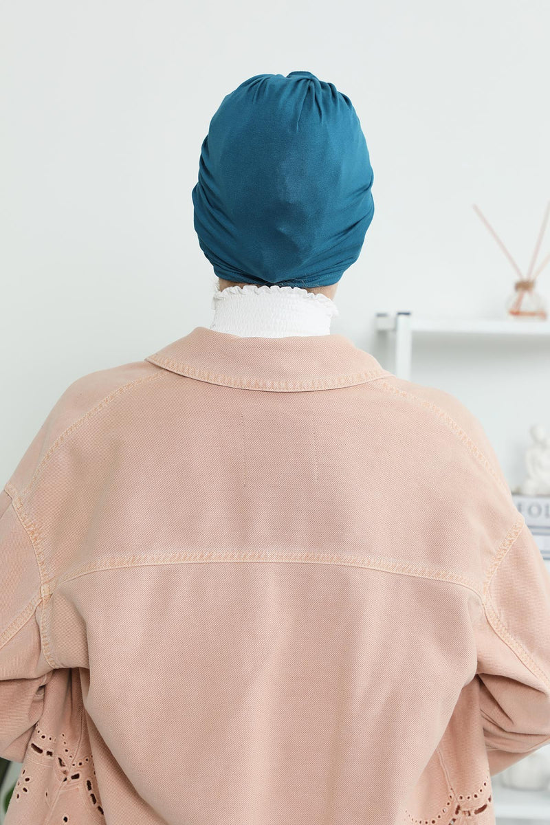 Chic Design Cotton Instant Turban Hijab for Women, Beautiful Pre-tied Turban Bonnet for Women, Trendy Fashionable Cancer Chemo Headwear,B-68