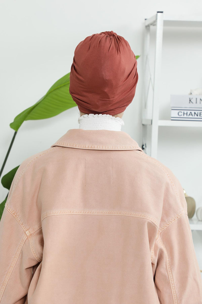 Chic Design Cotton Instant Turban Hijab for Women, Beautiful Pre-tied Turban Bonnet for Women, Trendy Fashionable Cancer Chemo Headwear,B-68