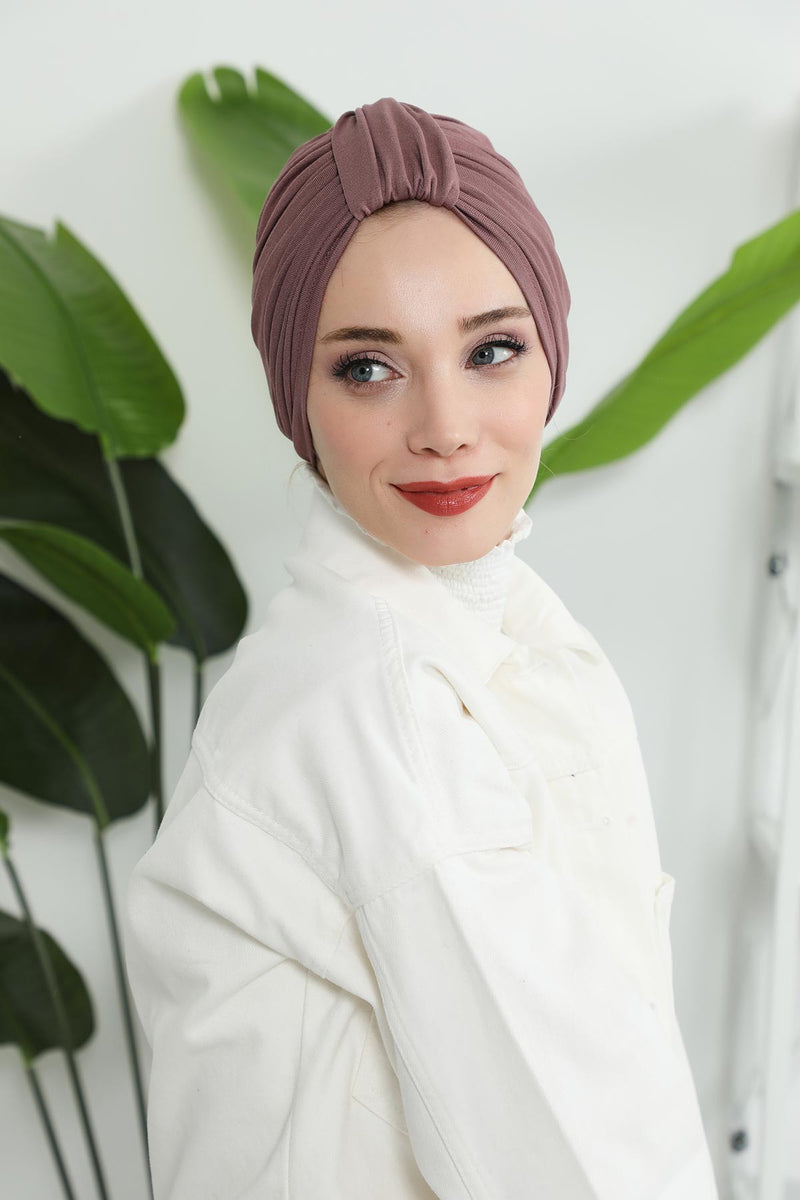 Chic Design Cotton Instant Turban Hijab for Women, Beautiful Pre-tied Turban Bonnet for Women, Trendy Fashionable Cancer Chemo Headwear,B-68