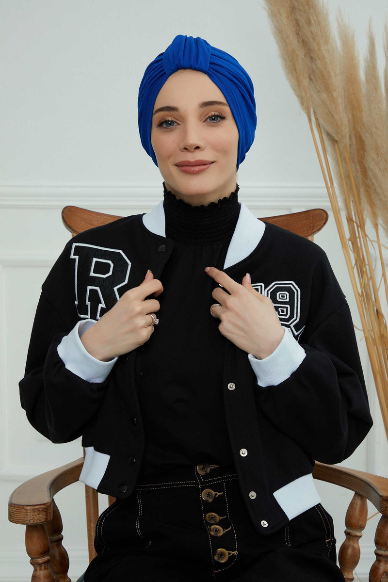 Chic Design Cotton Instant Turban Hijab for Women, Beautiful Pre-tied Turban Bonnet for Women, Trendy Fashionable Cancer Chemo Headwear,B-68