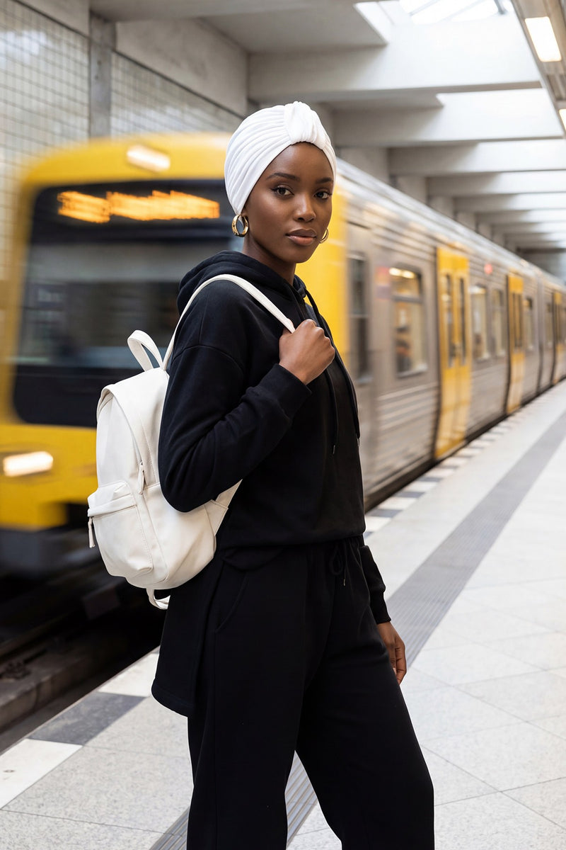 حجاب عمامة قطني بتصميم أنيق للنساء، غطاء رأس عمامة جميل مربوط مسبقًا للنساء، غطاء رأس عصري وعصري للعلاج الكيميائي للسرطان، B-68