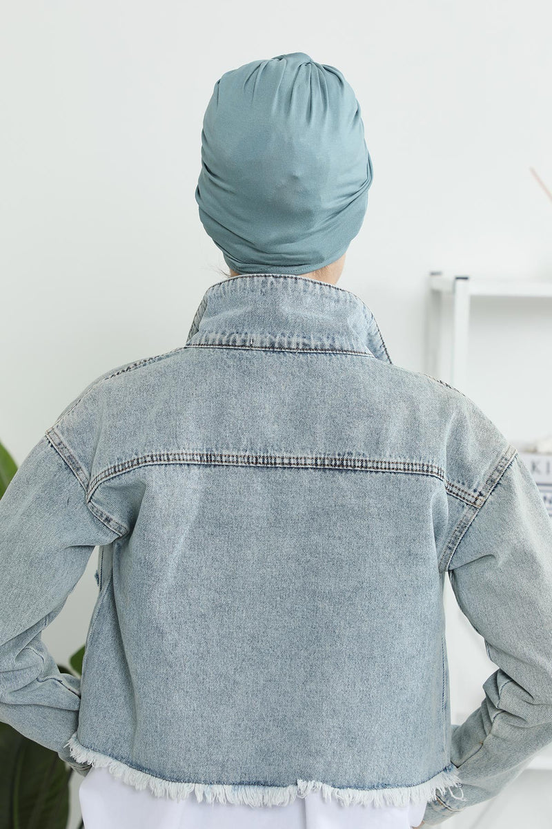 حجاب عمامة قطني بتصميم أنيق للنساء، غطاء رأس عمامة جميل مربوط مسبقًا للنساء، غطاء رأس عصري وعصري للعلاج الكيميائي للسرطان، B-68