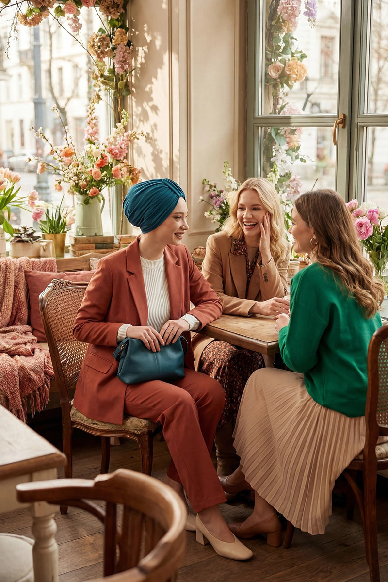 حجاب عمامة قطني بتصميم أنيق للنساء، غطاء رأس عمامة جميل مربوط مسبقًا للنساء، غطاء رأس عصري وعصري للعلاج الكيميائي للسرطان، B-68