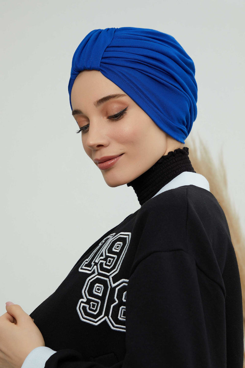 حجاب عمامة قطني بتصميم أنيق للنساء، غطاء رأس عمامة جميل مربوط مسبقًا للنساء، غطاء رأس عصري وعصري للعلاج الكيميائي للسرطان، B-68