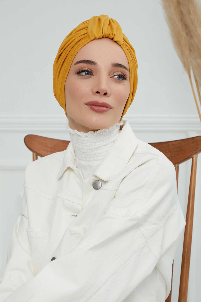 حجاب عمامة قطني بتصميم أنيق للنساء، غطاء رأس عمامة جميل مربوط مسبقًا للنساء، غطاء رأس عصري وعصري للعلاج الكيميائي للسرطان، B-68