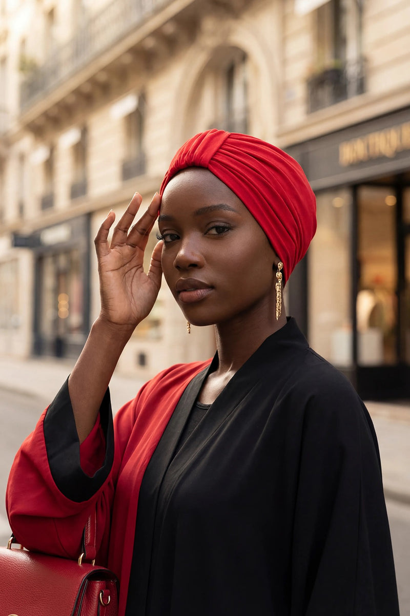 حجاب عمامة قطني بتصميم أنيق للنساء، غطاء رأس عمامة جميل مربوط مسبقًا للنساء، غطاء رأس عصري وعصري للعلاج الكيميائي للسرطان، B-68