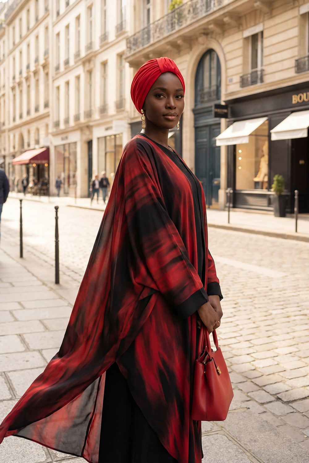Chic Design Cotton Instant Turban Hijab for Women, Beautiful Pre-tied Turban Bonnet for Women, Trendy Fashionable Cancer Chemo Headwear,B-68 Red
